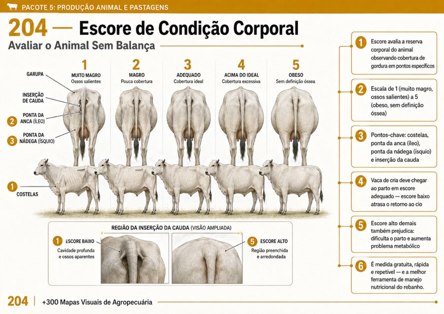 Mapa 204 — Escore de Condição Corporal, avaliando o animal sem balança