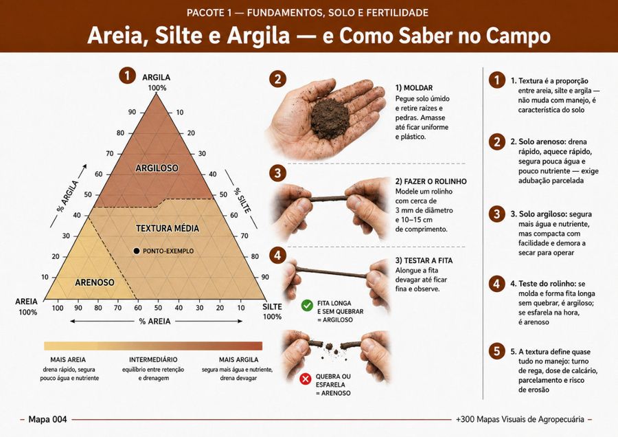 Mapa sobre análise e horizontes do solo